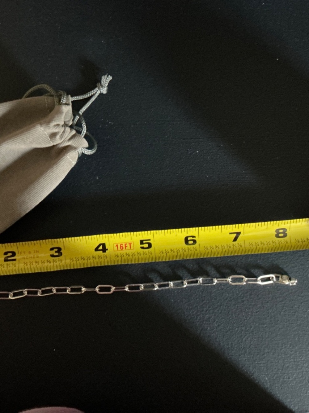 8 inch 925 silver paper clip bracelet - Picture 3 of 3